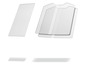 Deux protections d'écran en verre pour téléphone.
