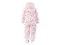 Combinaison de pluie rose pour enfant avec motif cœurs rouges, vue arrière