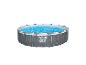 Piscine Bestway Steel Pro MAX, ronde, grise, avec eau.