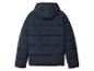 Doudoune bleu marine avec capuche, vue de dos.