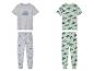Deux pyjamas pour garçons avec imprimé voiture.