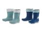 Deux paires de bottes en caoutchouc pour enfants, doublées de fourrure.
