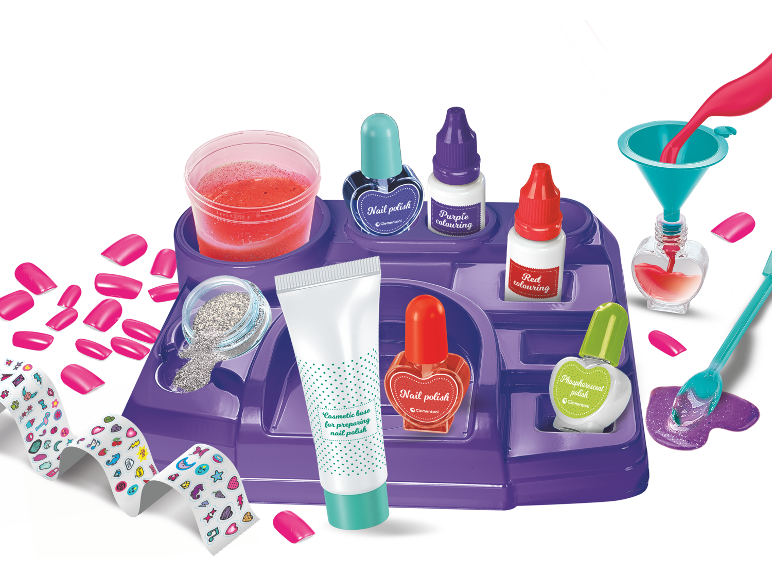 Kit de création de vernis à ongles pour enfants avec flacons colorés, paillettes et stickers
