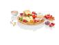 Plateau de fromages, charcuterie, fruits et dip.