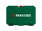 Une boîte à outils verte Parkside.