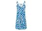 Robe d'été bleue à imprimé ikat.