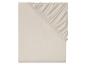 Un drap-housse beige.