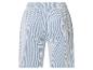 Short rayé bleu et blanc avec taille élastique et poche arrière.