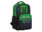 Sac à dos noir et vert avec des personnages de jeux vidéo pixelisés et le logo du jeu.