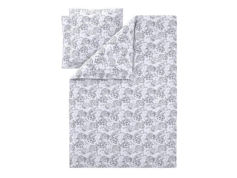 Parure de lit et taie d'oreiller à motif floral dans les tons gris
