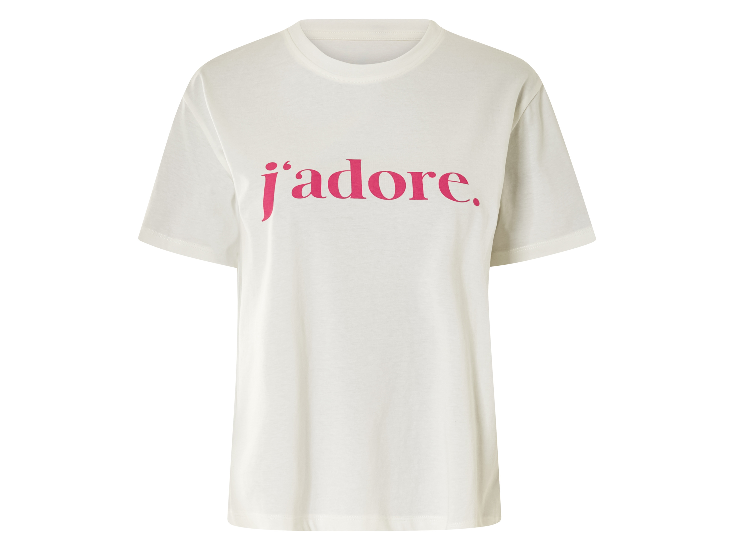 esmara® T-shirt femme (blanc/rose, L (42/44))