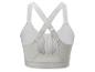 Soutien-gorge de sport Crivit gris clair avec bretelles croisées.
