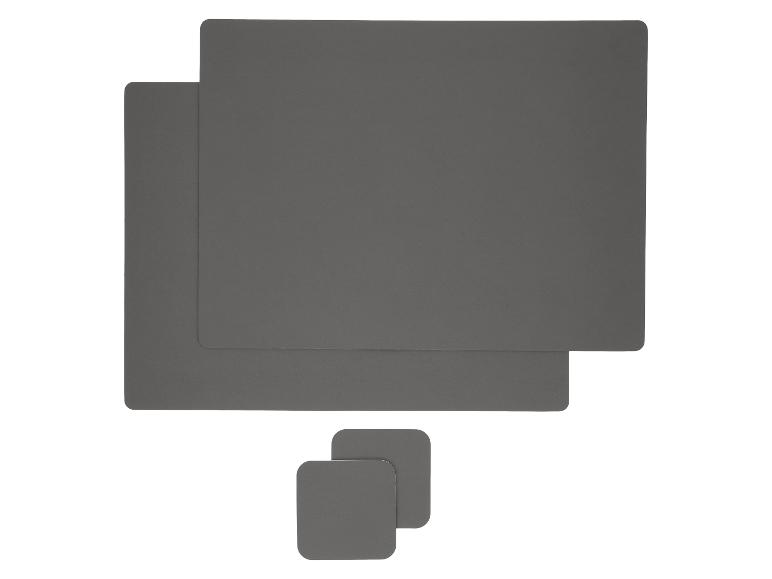 Ensemble de sets de table et de sous-verres gris