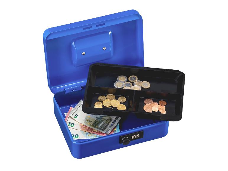 Caissette à monnaie bleue BURG WÄCHTER Money Code 5025 avec de l'argent