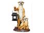 Figurine de suricates avec lanterne solaire, environ 27,5 cm de haut