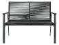 Banc de jardin noir en métal et résine tressée.