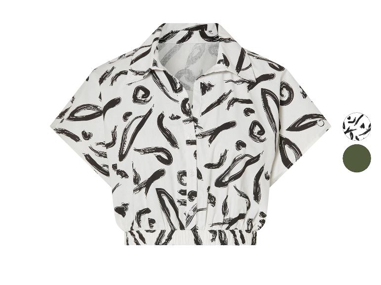 Chemise à manches courtes, style abstrait noir et blanc.