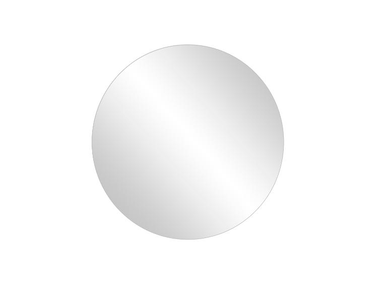 Un miroir rond de couleur argentée avec une surface réfléchissante.