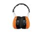 Casque anti-bruit orange et noir pour la protection auditive