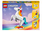 Ensemble LEGO Creator 3 en 1 avec une licorne, un hippocampe et un canard.