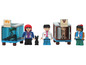 Figurines Lego avec un aquarium, une cage pour chien et des animaux de compagnie.