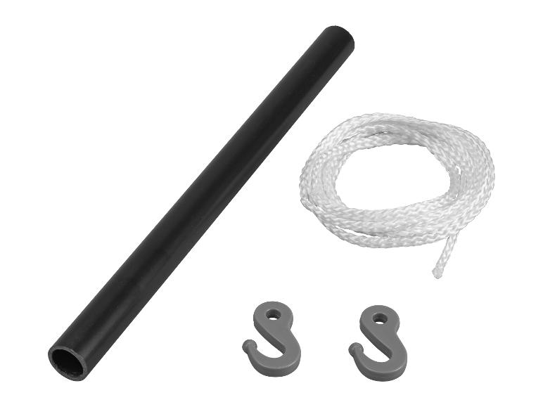 Kit corde et crochets pour auvent avec poteau noir