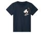 T-shirt enfant bleu foncé avec un graphique souriant de Mickey Mouse et le texte 'Mickey Mouse'.