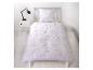 Parure de lit enfant, motif animaux kawaii lilas.