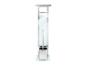 Porte-brosse de toilette moderne en acier inoxydable et verre.