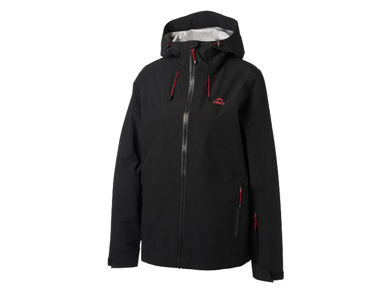 Veste d'extérieur noire à capuche avec des accents rouges