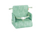 Une chaise haute verte à imprimé ours de BabyBjörn.