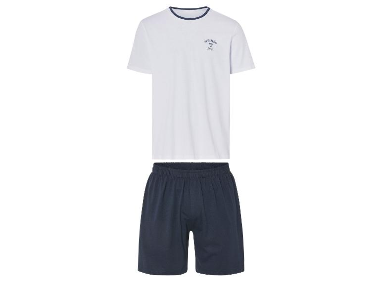 Pyjama t-shirt blanc et short marine. Style estival.