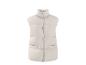 Gilet matelassé beige pour femme avec col montant et boutons