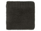 Une couverture en tricot gris foncé avec une texture épaisse.