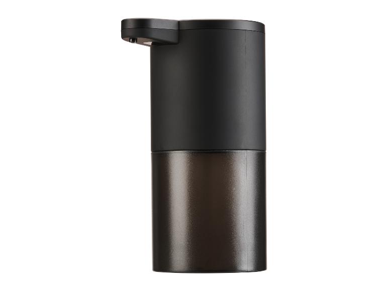 Un distributeur de savon automatique noir, élégant et moderne.