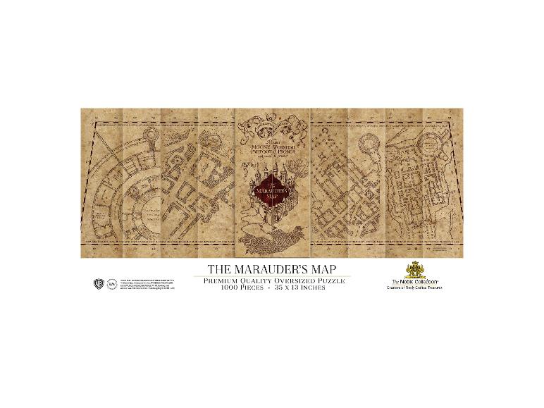Puzzle 1000 pièces de la Carte du Maraudeur par The Noble Collection avec le plan détaillé de Poudlard.