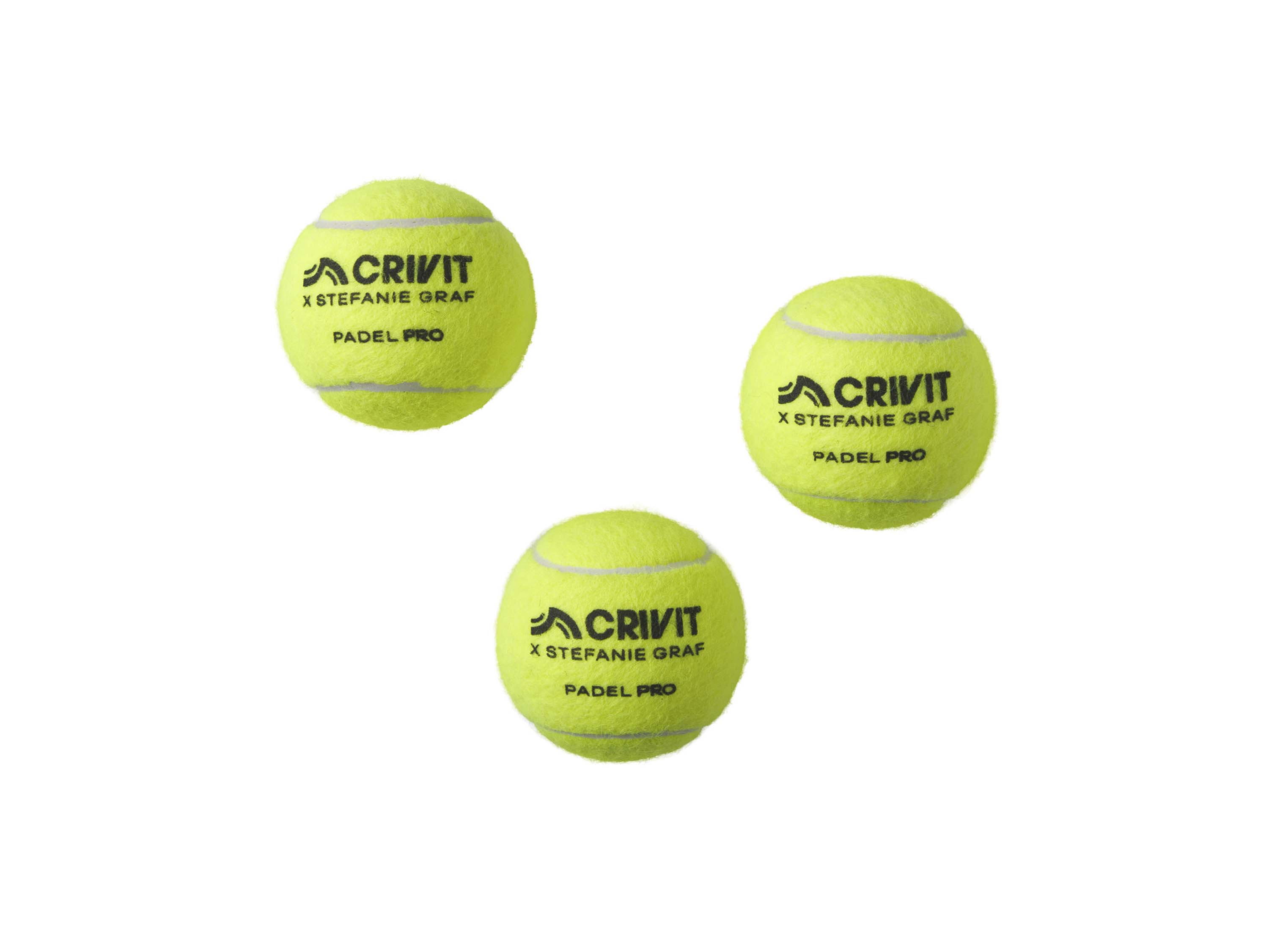 CRIVIT Lot de 3 balles de padel Tournament PRO - 1