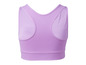 Soutien-gorge de sport lilas sans manches.
