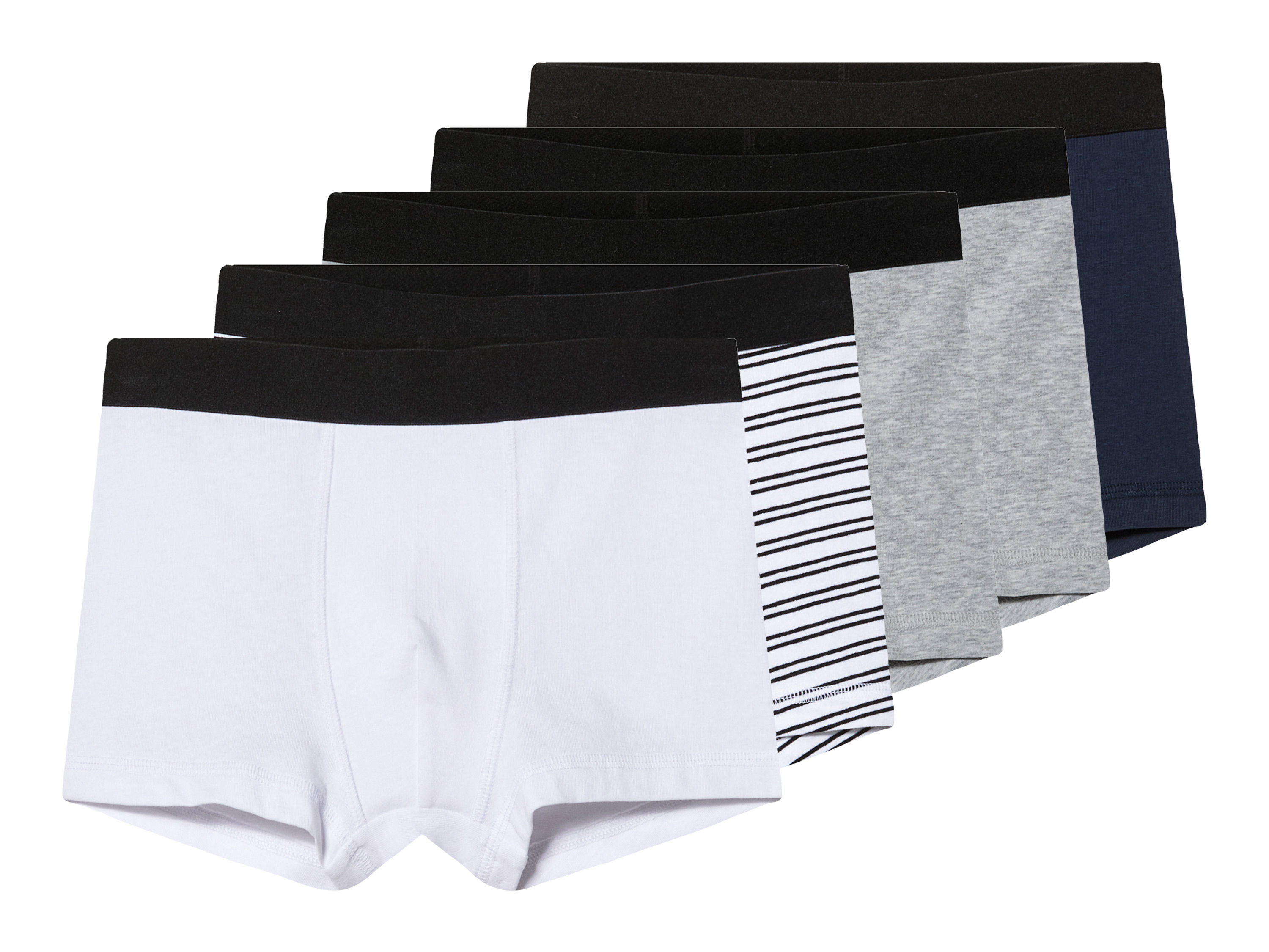 pepperts!® Lot de 5 boxers garçon (bleu/gris/blanc, 10-12 ans)