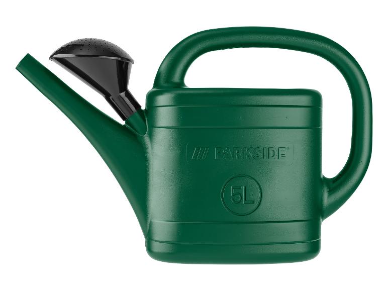 Arrosoir vert Parkside avec pomme d'arrosage noire, 5 litres