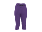 Legging capri de sport violet avec taille haute et détails de couture.