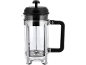 Cafetière à piston avec récipient en verre et poignée noire