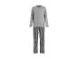 Pyjama gris homme à manches longues avec pantalon rayé.