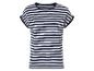 Robe t-shirt rayée bleu marine et blanche.