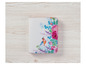 Une housse pour téléphone ou tablette avec un imprimé floral rose et bleu.