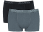 Lot de 2 boxers pour hommes : un noir et un gris, tous deux avec logo à la taille.