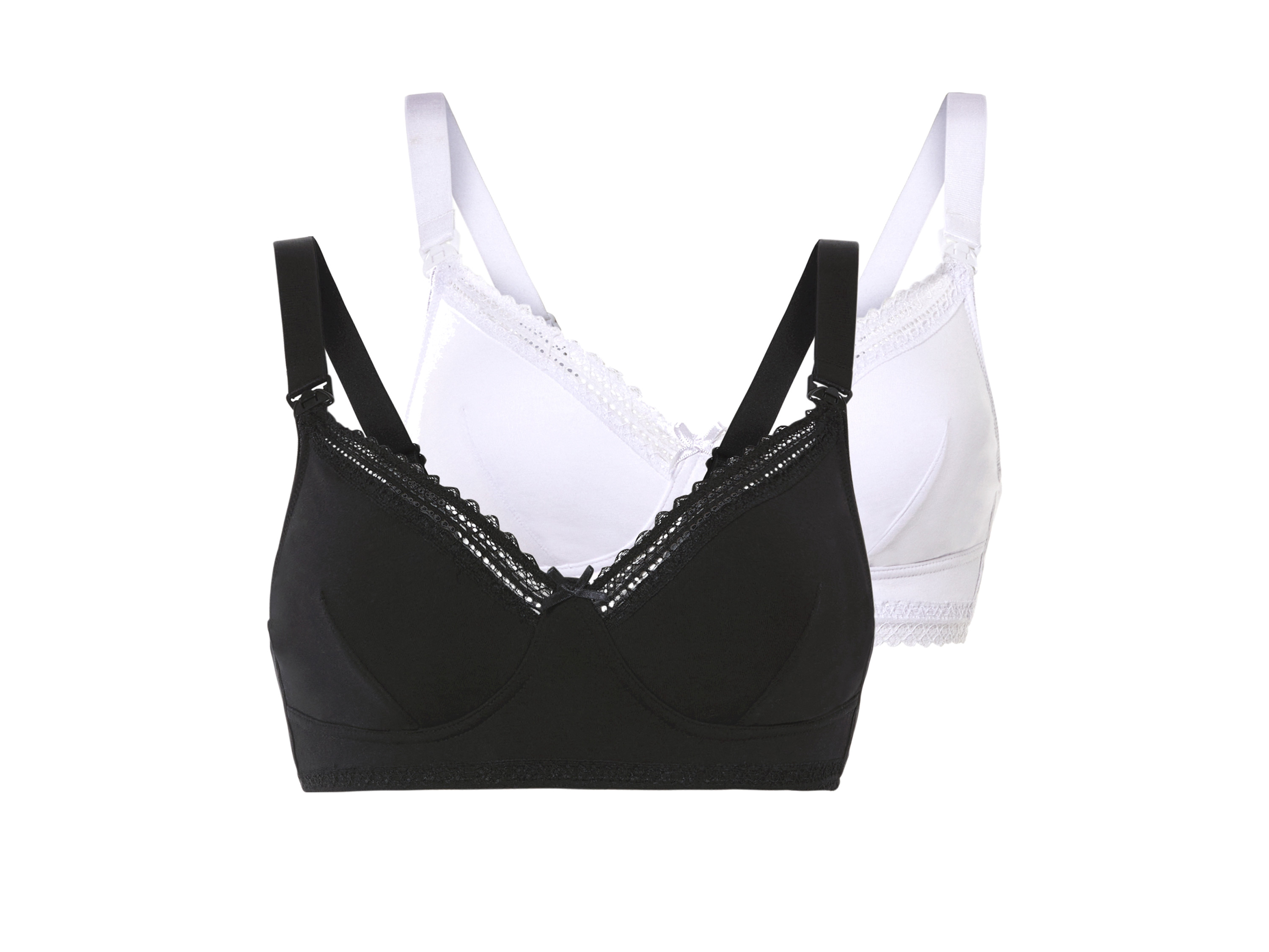esmara® Lot de 2 soutiens-gorge d'allaitement femme (noir/blanc, 100B)