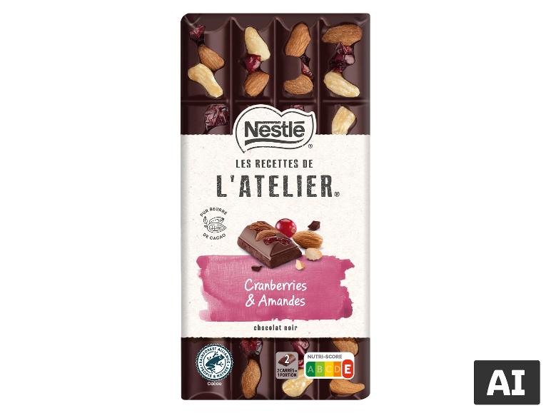 Chocolat noir aux canneberges et amandes [image générée par l'IA]