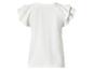 T-shirt blanc femme à manches volantées, vue de dos.
