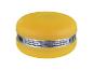 Haut-parleur rond jaune avec grille argentée